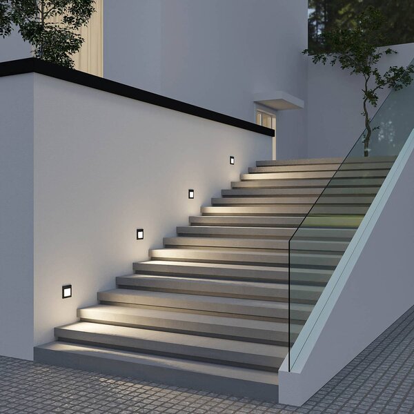 Arcchio LED nástěnné svítidlo Zamo, černé, 11 cm, IP65, stmívatelný, Černá, Chodba, Hliník, Moderní