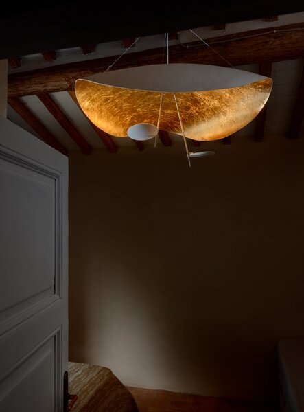 Catellani & Smith Luxusní závěsné LED svítidlo Lederam Manta S2, 2700K, 2x14W Barva: Bílá/Satén