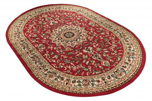 Makro Abra Oválný koberec ATLAS F740A červený Rozměr: 80x150 cm