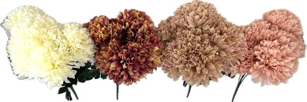 Chryzantéma plnokvětá puget 7 ks 46 cm mix barev, pr.12 cm Barva: Hnědá