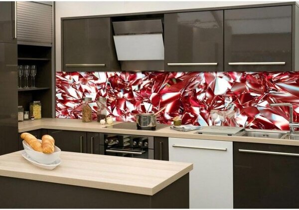 KI-260-071 Fototapeta do kuchyně Červený krystal | 260 x 60 cm
