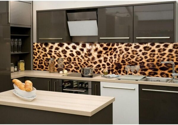 KI-260-069 Fototapeta do kuchyně Leopardí kůže | 260 x 60 cm