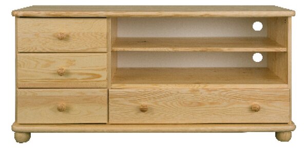 RV127 dřevěný televizní stolek masiv borovice Drewmax (Kvalitní nábytek z borovicového masivu)