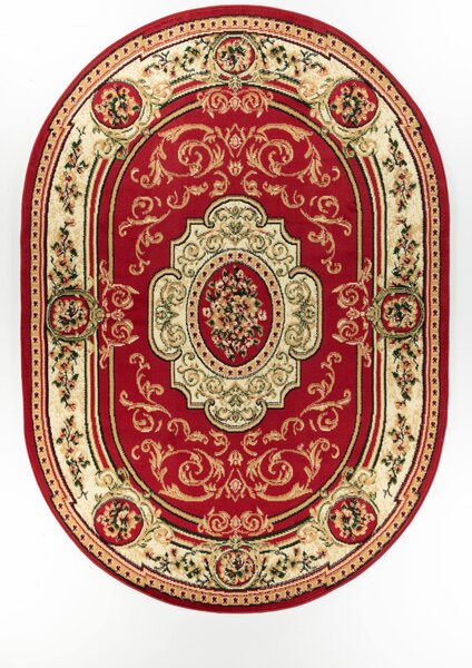 Makro Abra Oválný koberec ATLAS F744A červený Rozměr: 80x150 cm