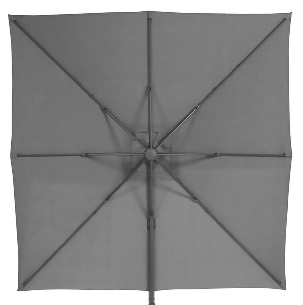 Čtvercový zahradní slunečník Poly 3x3 m - šedý (naklápěcí)