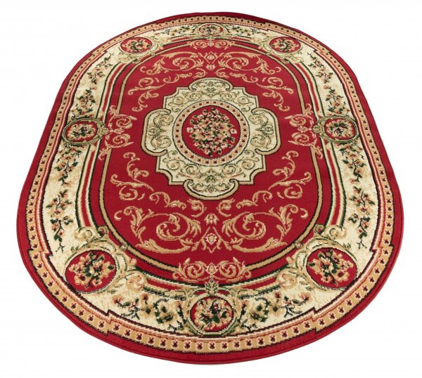Makro Abra Oválný koberec ATLAS F744A červený Rozměr: 80x150 cm