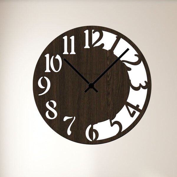 Nástěnné hodiny CLOCK Zvolte barvu dekoru: Wenge | Velikost hodin: 35x35 | Barva ručiček: Černé