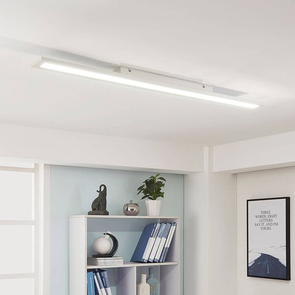 Arcchio LED panel Arya, 120 cm, bílý, stmívatelný, hliník, stmívatelný, Bílá / opál, Pracovna / kancelář, Plast