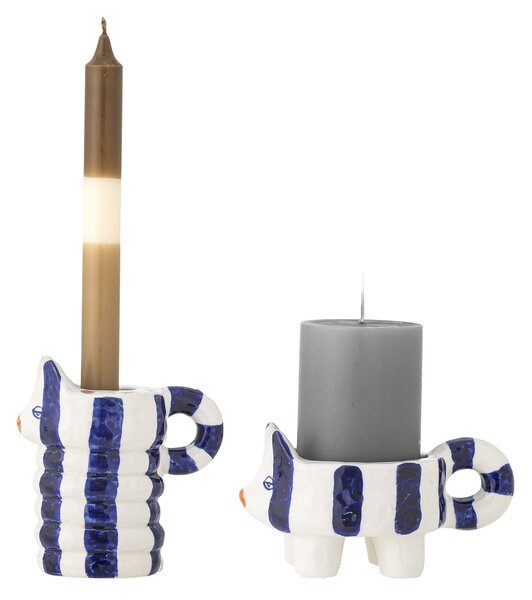 Keramický svícen Caty Blue – set 2 ks