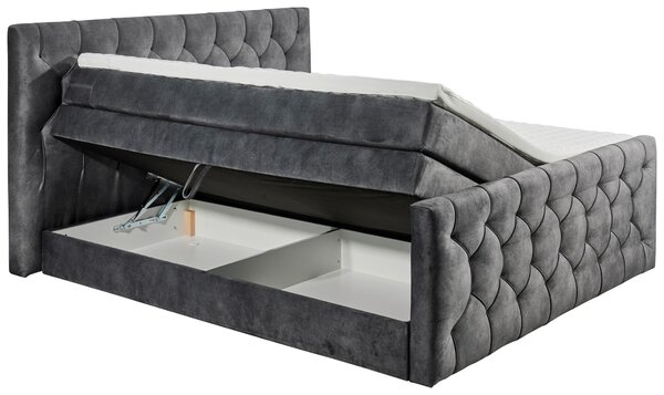 POSTEL BOXSPRING, 180/200 cm, antracitová MID.YOU - Postele s úložným prostorem, Online Only