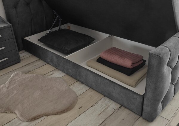 POSTEL BOXSPRING, 180/200 cm, antracitová MID.YOU - Postele s úložným prostorem, Online Only