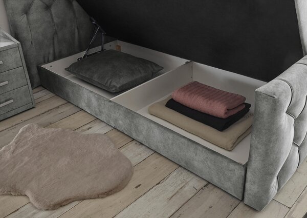 POSTEL BOXSPRING, 180/200 cm, šedá MID.YOU - Postele s úložným prostorem, Online Only