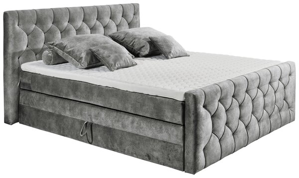 POSTEL BOXSPRING, 180/200 cm, šedá MID.YOU - Postele s úložným prostorem, Online Only