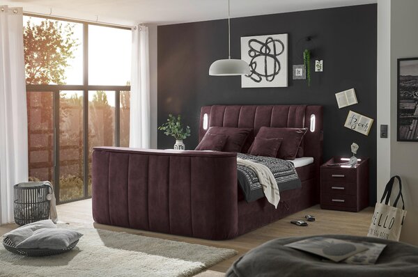 POSTEL BOXSPRING, 180/200 cm, lilková MID.YOU - Postele s úložným prostorem, Online Only