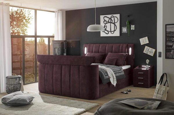 POSTEL BOXSPRING, 180/200 cm, lilková MID.YOU - Postele s úložným prostorem, Online Only