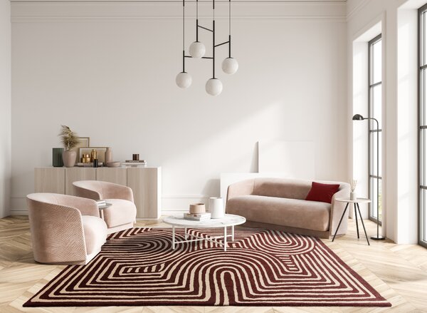 Tribeca Design Kusový koberec Jigsaw Curve Plum Rozměry: 200x290 cm