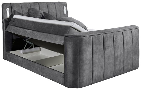 POSTEL BOXSPRING, 180/200 cm, antracitová MID.YOU - Postele s úložným prostorem, Online Only
