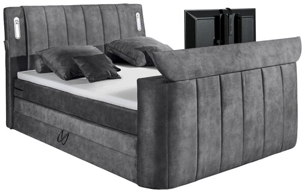 POSTEL BOXSPRING, 180/200 cm, antracitová MID.YOU - Postele s úložným prostorem, Online Only