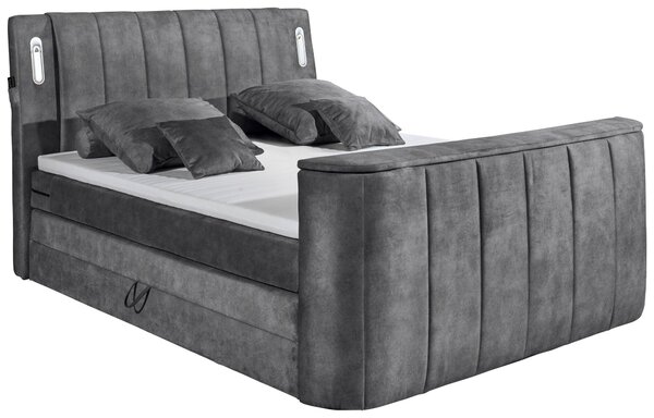 POSTEL BOXSPRING, 180/200 cm, antracitová MID.YOU - Postele s úložným prostorem, Online Only