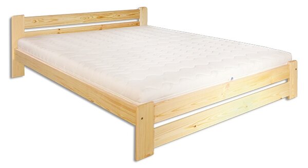 Drewmax LK118 120x200 cm - Dřevěná postel masiv dvojlůžko (Kvalitní borovicová postel z masivu)