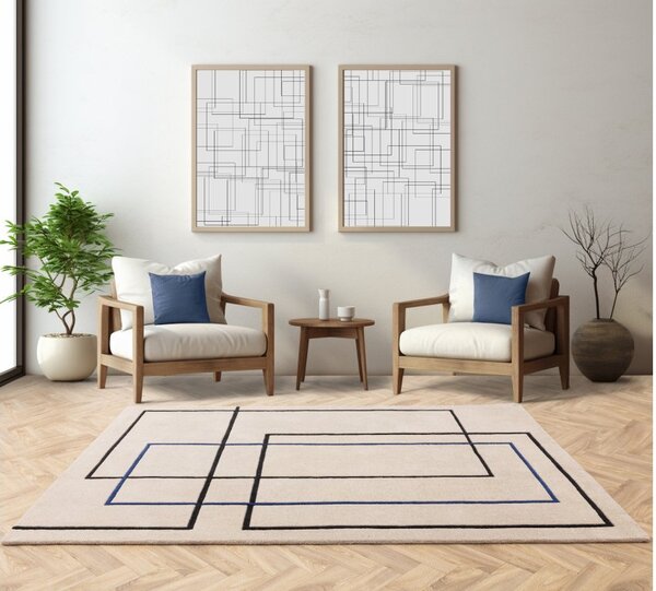 Tribeca Design Kusový koberec Jigsaw Outline Blue Rozměry: 120x170 cm