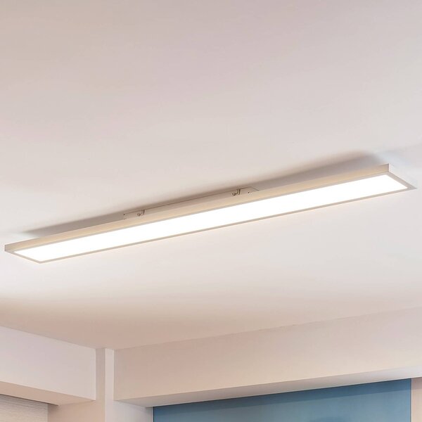 Arcchio Panel LED Enora, 3500 lm, bílý, kov, 119,5 cm, Bílá / opál, Obývací pokoj / jídelna, Plast, Moderní