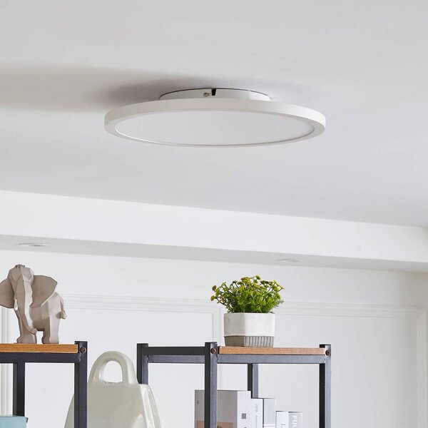 Arcchio LED stropní svítidlo Brenda, Ø 40 cm, dálkové ovládání, stmívatelný, Bílá / opál, Obývací pokoj / jídelna, Moderní