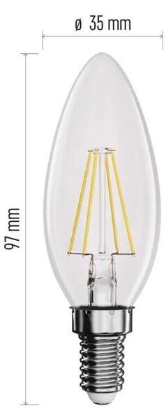 Emos lighting LED žárovka Filament Candle 3,4W E14 teplá bílá