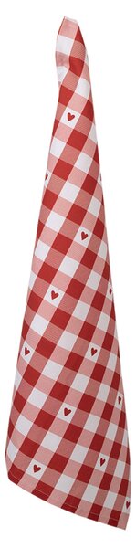 Červeno-bílá bavlněná utěrka se srdíčky Love It II – 50x70 cm