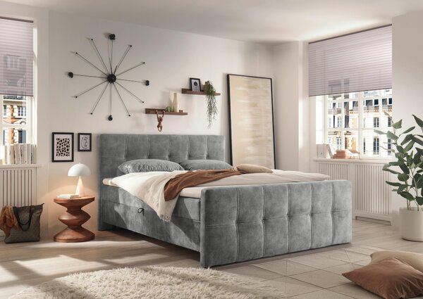 AMERICKÁ POSTEL, 160/200 cm, šedá MID.YOU - Postele s úložným prostorem, Online Only