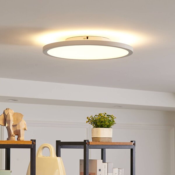 Arcchio LED stropní svítidlo Brenda, Ø 40 cm, dálkové ovládání, stmívatelný, Bílá / opál, Obývací pokoj / jídelna, Moderní