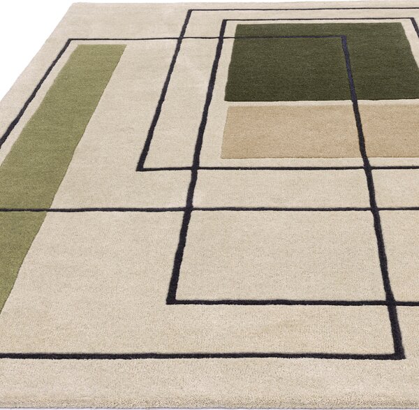 Tribeca Design Kusový koberec Jigsaw Outline Khaki Rozměry: 120x170 cm
