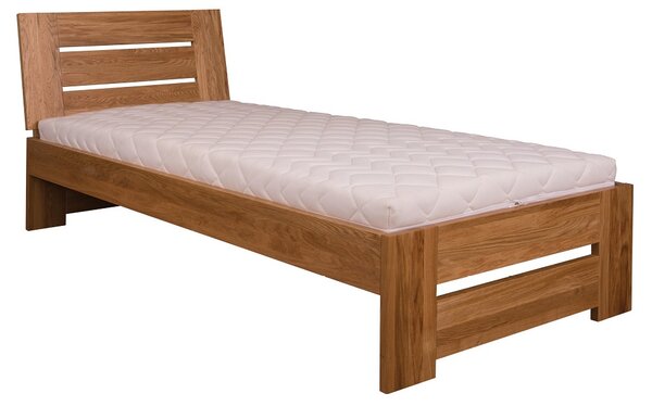 Drewmax LK282 90x200 cm - Dřevěná postel masiv dub jednolůžko (Kvalitní dubová postel z masivu)
