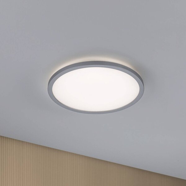 Paulmann LED panel Atria Shine, chrom, Ø 29 cm, 3000 K, zap/vyp, IP20, Hliník / šedá / zinek, Obývací pokoj / jídelna, Plast, Moderní