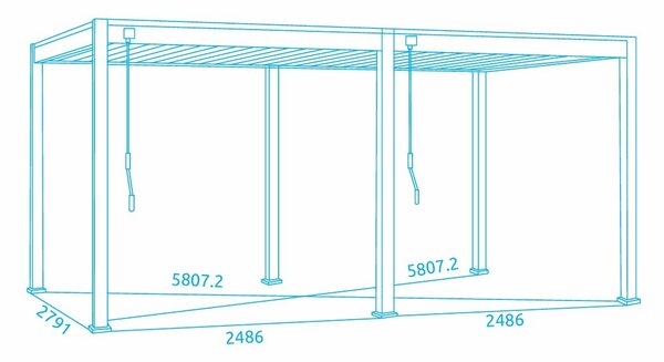 Rojaplast | Bioklimatická pergola INTRO NEO 5,3x3 m, hliník/ocel - volně stojící | 11640705