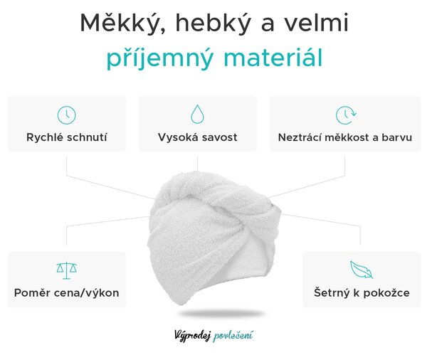 Rychleschnoucí froté turban na vlasy růžový, 100% bavlna