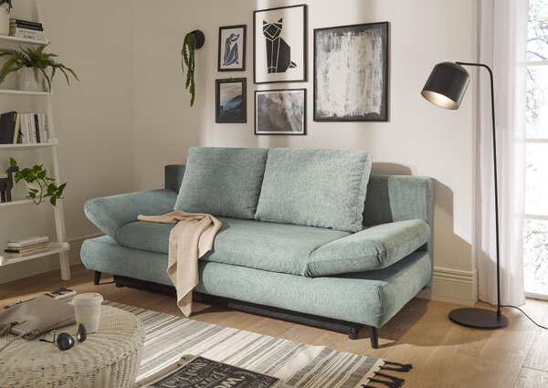 ROZKLÁDACÍ POHOVKA, textil, kompozitní dřevo, šedomodrá MID.YOU - Rozkládací pohovky, Online Only