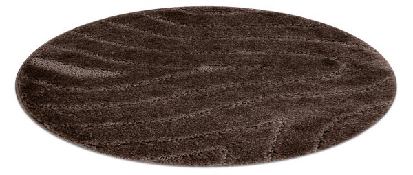 Koupelnový kobereček SUPREME WAVES vlny, hnědý kruh