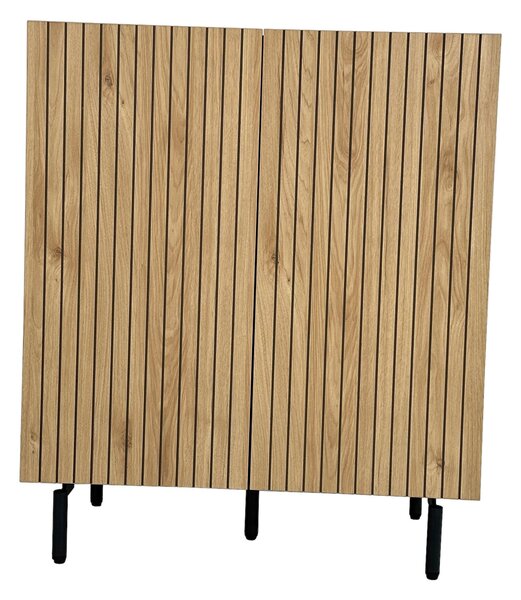 VYSOKÁ KOMODA, černá, barvy dubu, 80/95/40 cm Xora - Online Only komody, Online Only