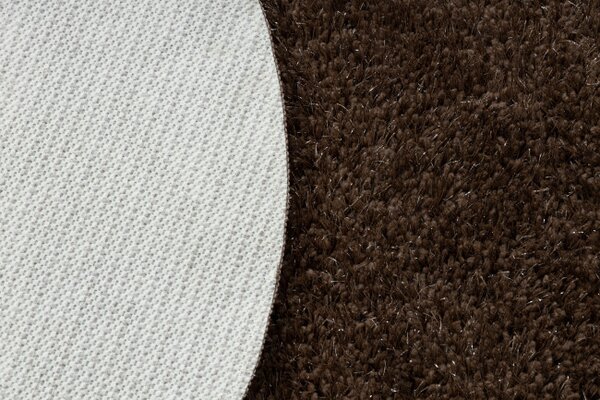 Koupelnový kobereček SYNERGY glamour/lurex, hnědý kruh