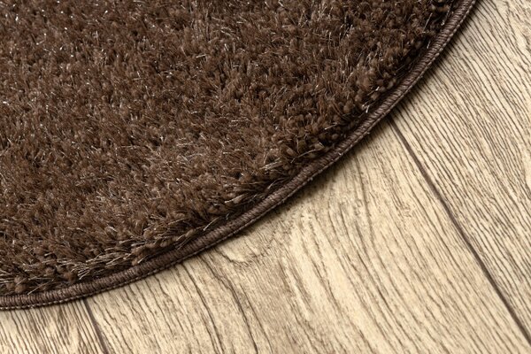 Koupelnový kobereček SYNERGY glamour/lurex, hnědý kruh