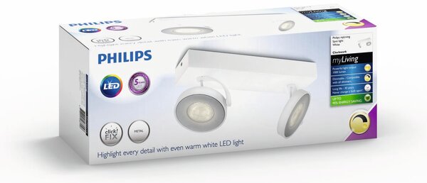 53172/31/16 Clockwork bodové LED svítidlo 2x4,5W 1000lm 2700K stmívatelné IP20, bílé