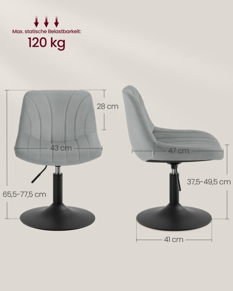 Otočná židle LJB160GD01 šedá