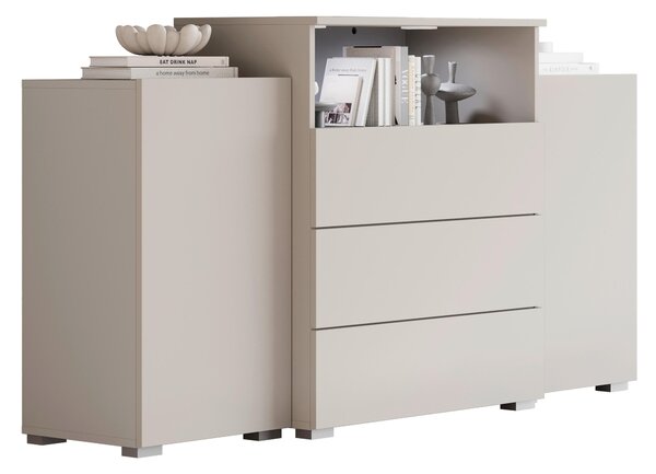 ŠIROKÁ KOMODA, béžová, kašmírová, 150/80,7/39 cm P & B - Online Only komody, Online Only