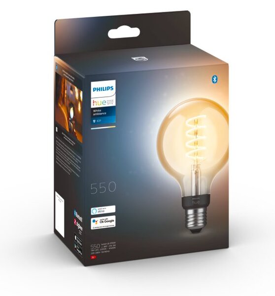 Hue WA LED Filament žárovka E27 G93 7W 550lm 2200-4500K IP20