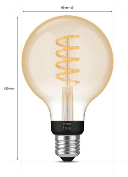 Hue WA LED Filament žárovka E27 G93 7W 550lm 2200-4500K IP20