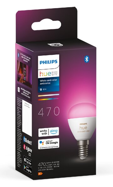 HUE WACA LED Luster žárovka E14 5,1W 470lm K IP20, stmívatelné