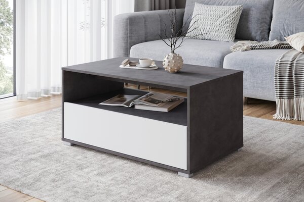 KONFERENČNÍ STOLEK, antracitová, bílá, kompozitní dřevo, 90/45/55 cm P & B - Konferenční stolky, Online Only