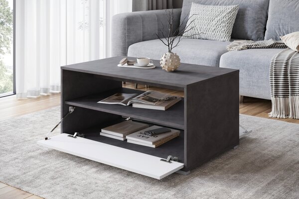 KONFERENČNÍ STOLEK, antracitová, bílá, kompozitní dřevo, 90/45/55 cm P & B - Konferenční stolky, Online Only