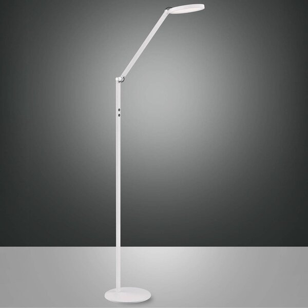 Fabas Luce LED stojací lampa Regina, 1 zdroj, bílá, stmívatelný, Bílá / opál, Obývací pokoj / jídelna, kov, Moderní